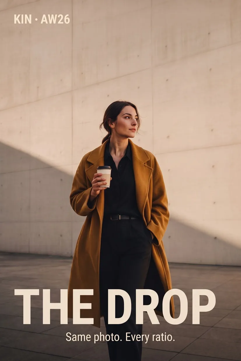 KIN AW26 campaign still generated at 2:3
